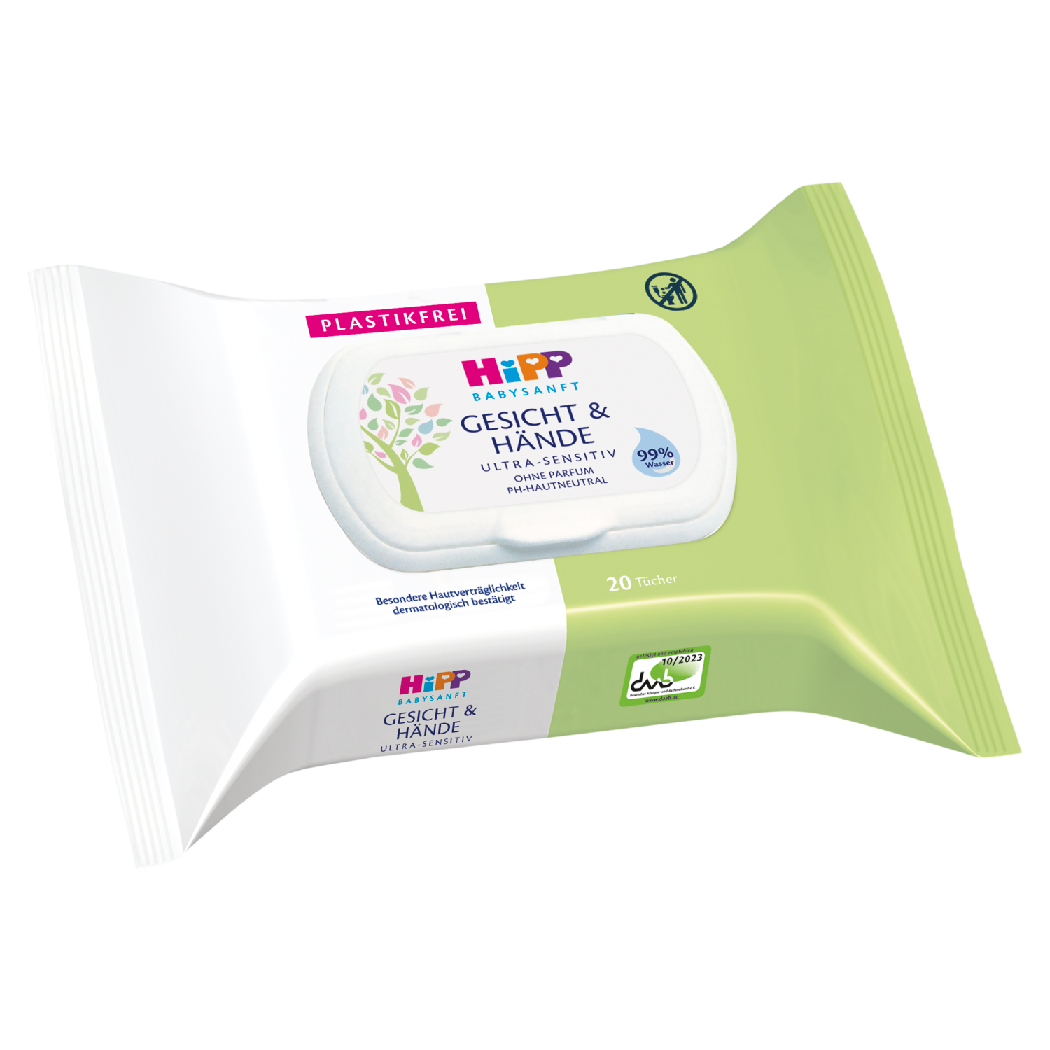 Nieznana HiPP Babysanft Ultra-Sensitive, chusteczki nawilżane do twarzy i rączek, 99% wody, od 1 dnia życia, 20 sztuk — Składniki i ocena