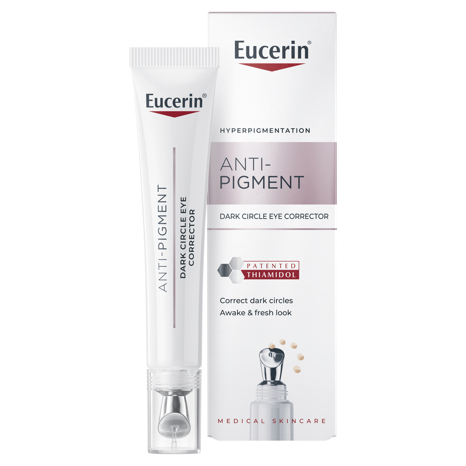 Eucerin Anti-Pigment, Creme z Thiamidolem für die Augenpartie, aufhellend Lidschatten, 15 ml