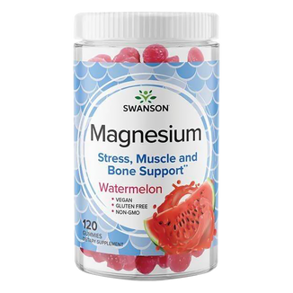 Swanson Magnesium, cytrynian magnezu, żelki, smak arbuzowy, 120 sztuk - zdjęcie produktu