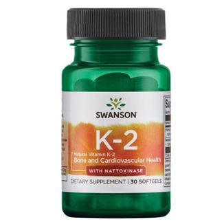 Swanson K-2, witamina K 50 µg z nattokinazą, 30 kapsułek żelowych - zdjęcie produktu