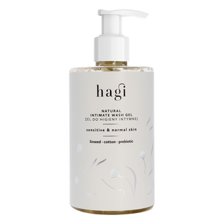 Hagi Len i Bawełna, naturalny żel do higieny intymnej z prebiotykiem, skóra wrażliwa i normalna, 300 ml USZKODZONE OPAKOWANIE Hagi Len i Bawełna, naturalny żel do higieny intymnej z prebiotykiem, skóra wrażliwa i normalna, 300 ml USZKODZONE OPAKOWANIE - zdjęcie produktu