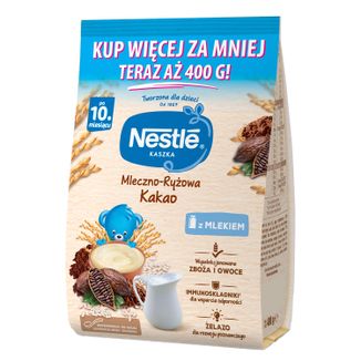 Nestle Kaszka mleczno-ryżowa, kakao, bezglutenowa, po 10 miesiącu, 400 g - zdjęcie produktu