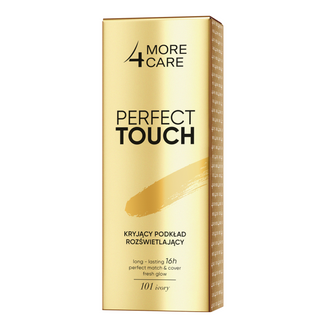 More4Care Perfect Touch, kryjący podkład rozświetlający, 101 Ivory, 30 ml - zdjęcie produktu