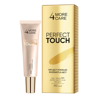 More4Care Perfect Touch, kryjący podkład rozświetlający, 102 Nude, 30 ml - zdjęcie produktu