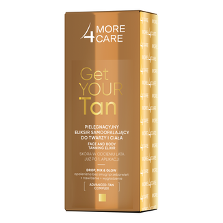 More4Care Get Your Tan, eliksir samoopalający do twarzy i ciała, 15 ml - zdjęcie produktu