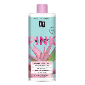 AA Aloes Pink, płyn micelarny 3w1, każdy typ cery, 400 ml - zdjęcie produktu