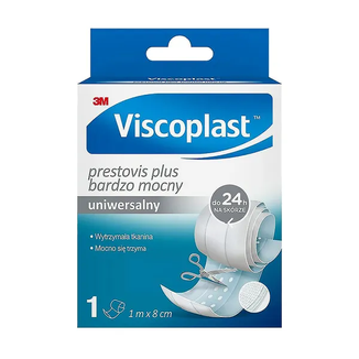 Viscoplast Prestovis Plus, plaster do cięcia, bardzo mocny, uniwersalny, biały, 1 m x 8 cm, 1 sztuka USZKODZONE OPAKOWANIE - zdjęcie produktu