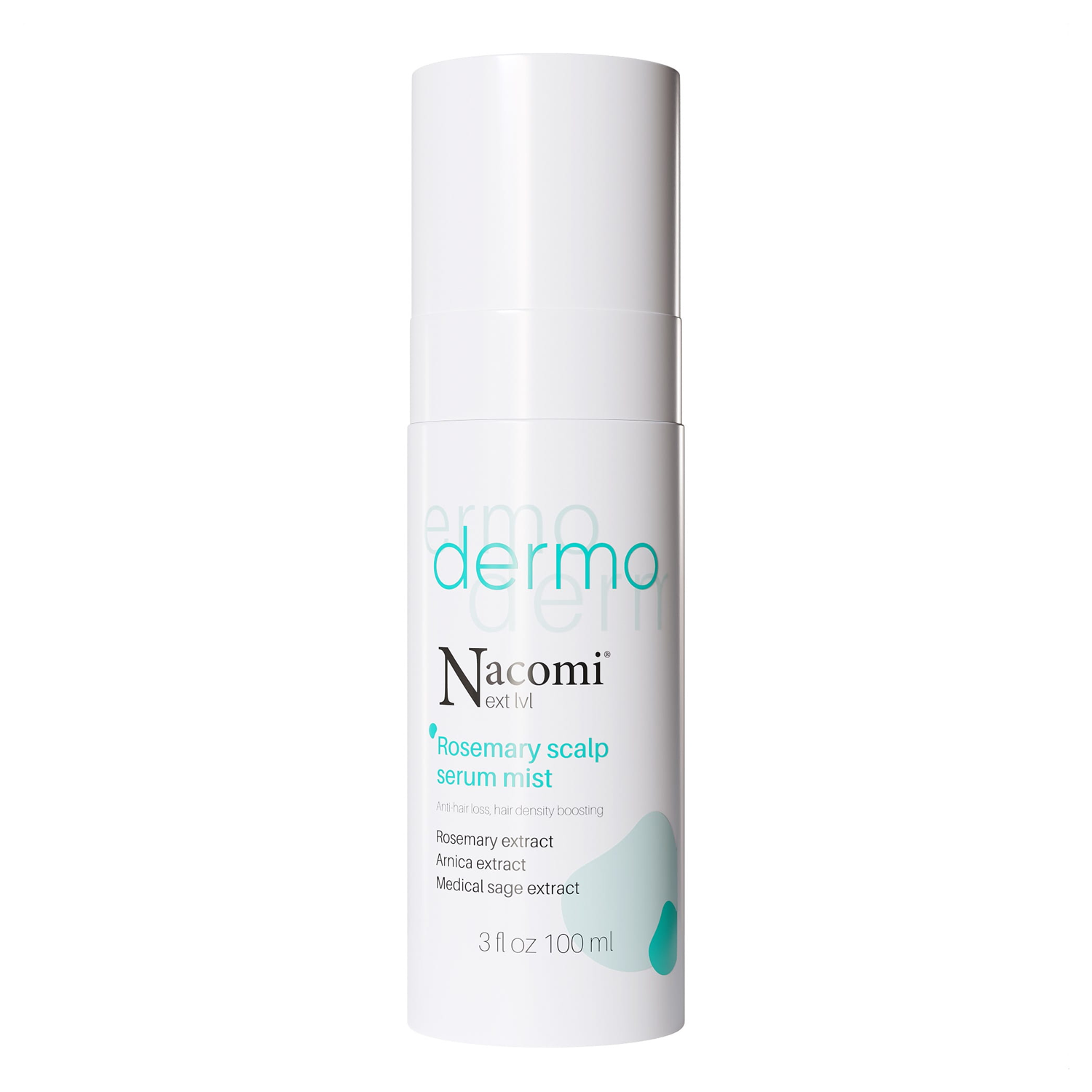 Nieznana Nacomi Next Level Dermo, rozmarynowe serum w mgiełce zapobiegające wypadaniu włosów, 100 ml