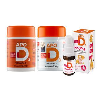 FamilyBox Witamina D dla całej Rodziny, ApoD3 Max, 60 kapsułek + ApoD3 Forte, 60 kapsułek + ApoD3, krople, 10 ml - zdjęcie produktu