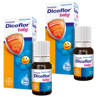 Zestaw Dicoflor Baby, dla niemowląt i dzieci, krople, 2 x 5 ml - zdjęcie produktu