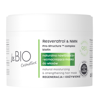 beBIO Cosmetics Longevity, naturalna intensywnie regenerująca maska do włosów, 250 ml - zdjęcie produktu