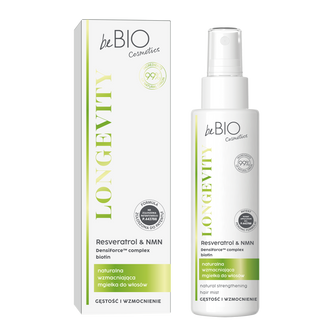 beBIO Cosmetics Longevity, naturalna wzmacniająca mgiełka do włosów, 100 ml - zdjęcie produktu