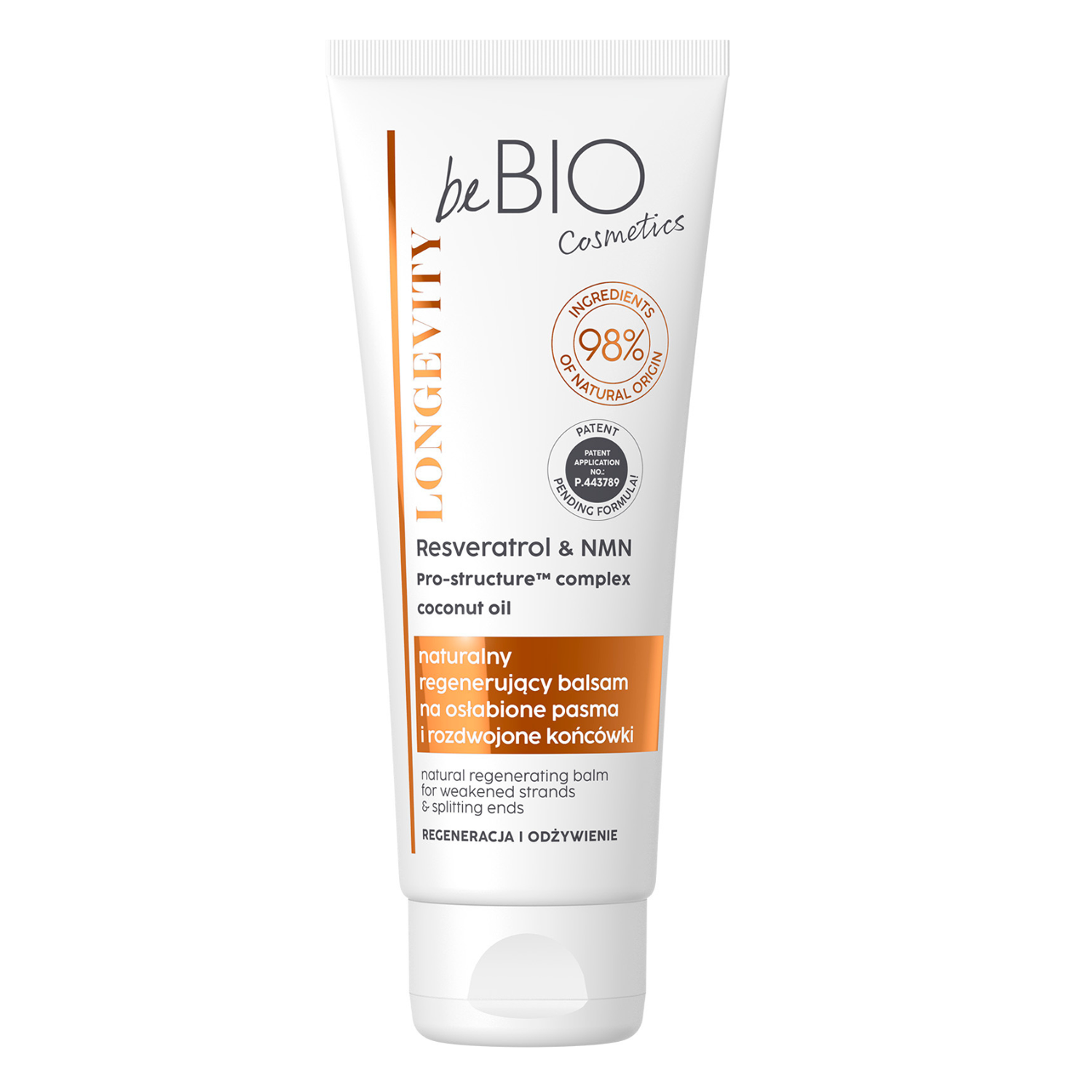 beBIO Ewa Chodakowska beBIO Cosmetics Longevity, naturalny regenerujący balsam na osłabione pasma i rozdwojone końcówki, 75 ml