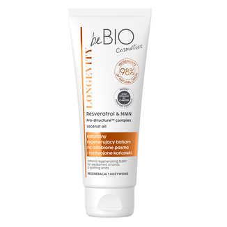 beBIO Cosmetics Longevity, naturalny regenerujący balsam na osłabione pasma i rozdwojone końcówki, 75 ml - zdjęcie produktu