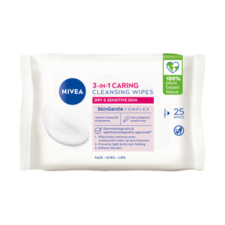 Nivea Cleansing Wipes, łagodzące chusteczki do demakijażu 3w1, cera sucha i wrażliwa, 25 sztuk Nivea Cleansing Wipes, łagodzące chusteczki do demakijażu 3w1, cera sucha i wrażliwa, 25 sztuk - zdjęcie produktu