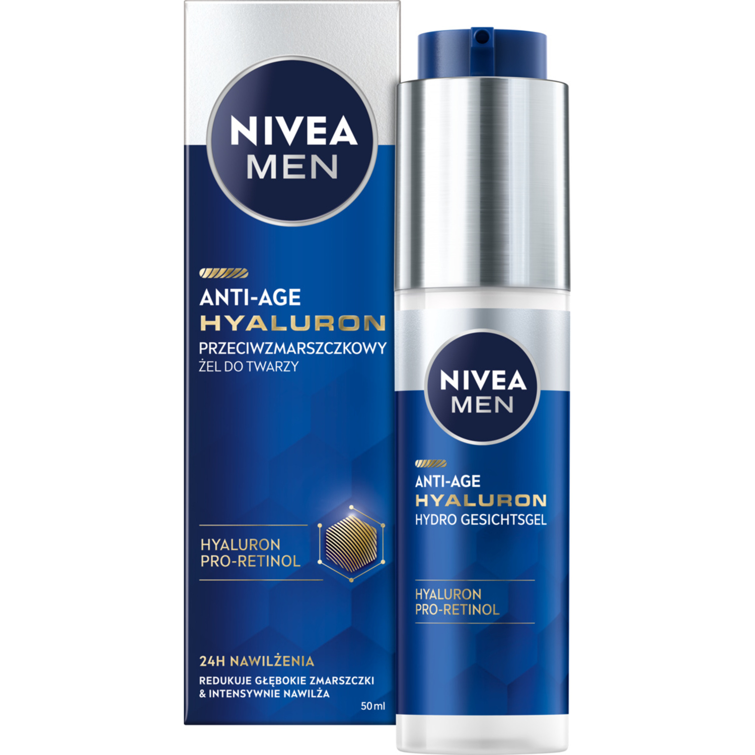 Nivea Nivea Men Hyaluron, Anti-Falten Gel für das Gesicht, 50 ml — Inhaltsstoffe und Bewertung