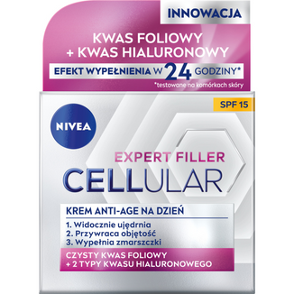 Nivea Hyaluron Cellular Filler, krem anti-age na dzień, SPF 15, 50 ml - zdjęcie produktu