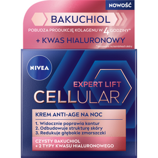 Nivea Hyaluron Cellular Expert Lift, krem anti-age na noc, 50 ml - zdjęcie produktu