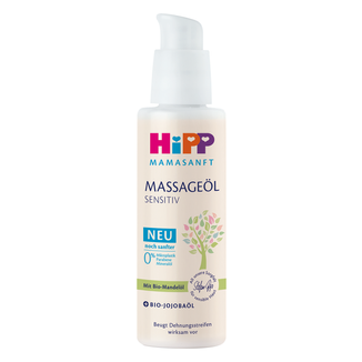 HiPP Mamasanft Sensitiv, olejek do masażu przeciw rozstępom dla kobiet w ciąży, 100 ml - zdjęcie produktu