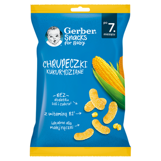 Gerber Chrupeczki kukurydziane, po 7 miesiącu, 28 g - zdjęcie produktu