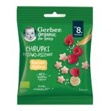 Gerber Organic Chrupki ryżowo-pszenne, banan, malina, po 8 miesiącu, 7 g - miniaturka zdjęcia produktu