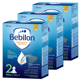 Zestaw Bebilon Advance Pronutra 2, mleko następne, powyżej 6 miesiąca, 3 x 1000 g - zdjęcie produktu