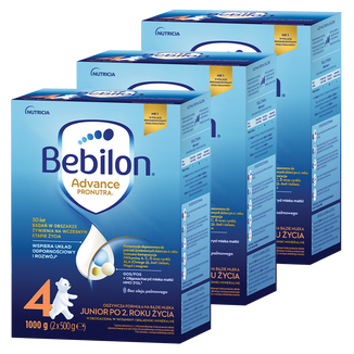 Zestaw Bebilon Advance Pronutra 4 Junior, odżywcza formuła na bazie mleka, po 2 roku, 3 x 1000 g - zdjęcie produktu