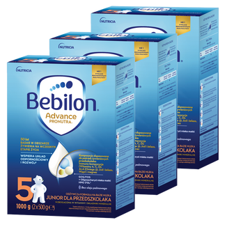 Zestaw Bebilon Advance Pronutra 5 Junior, odżywcza formuła na bazie mleka, dla przedszkolaka, 3 x 1000 g - zdjęcie produktu