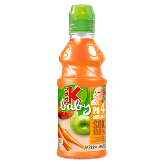 Kubuś Baby Sok 100%, jabłko, marchew, po 4 miesiącu, 300 ml - zdjęcie produktu