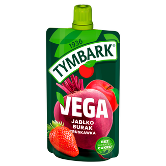 Tymbark Vega Mus, jabłko, burak, truskawka, 100 g - zdjęcie produktu
