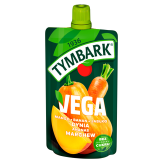 Tymbark Vega Mus, mango, banan, ananas, dynia, marchew, jabłko, 100 g - zdjęcie produktu