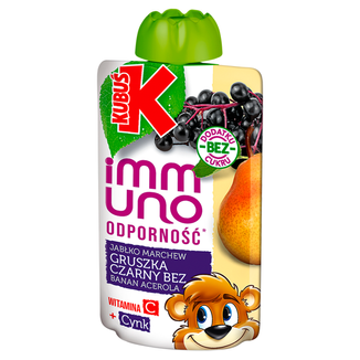 Kubuś Immuno Odporność, mus, gruszka, czarny bez, 100 g - zdjęcie produktu