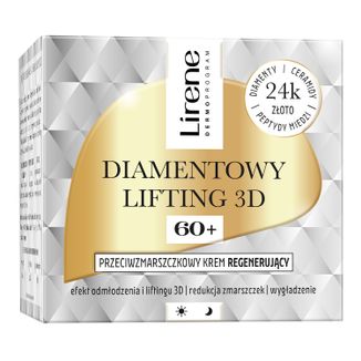 Lirene Diamentowy Lifting 3D 60+, przeciwzmarszczkowy krem regenerujący na dzień i na noc, 50 ml - zdjęcie produktu