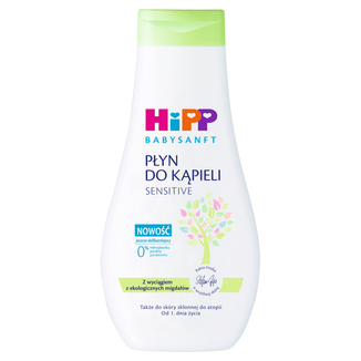 HiPP Babysanft Sensitive, płyn do kąpieli, od 1 dnia życia, 350 ml - zdjęcie produktu