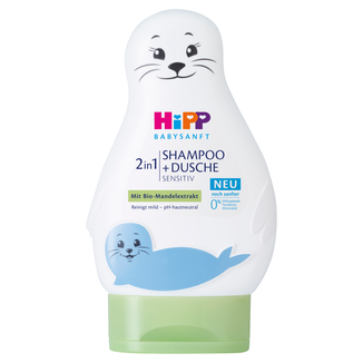 HiPP Babysanft Sensitive, żel do mycia ciała i włosów, Foczka, 200 ml - zdjęcie produktu