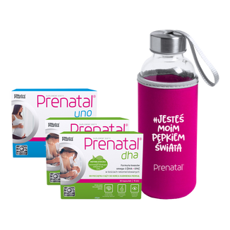 Zestaw Prenatal DHA, 2x30 kapsułek + Prenatal UNO, 30 kapsułek + butelka-bidon gratis - zdjęcie produktu