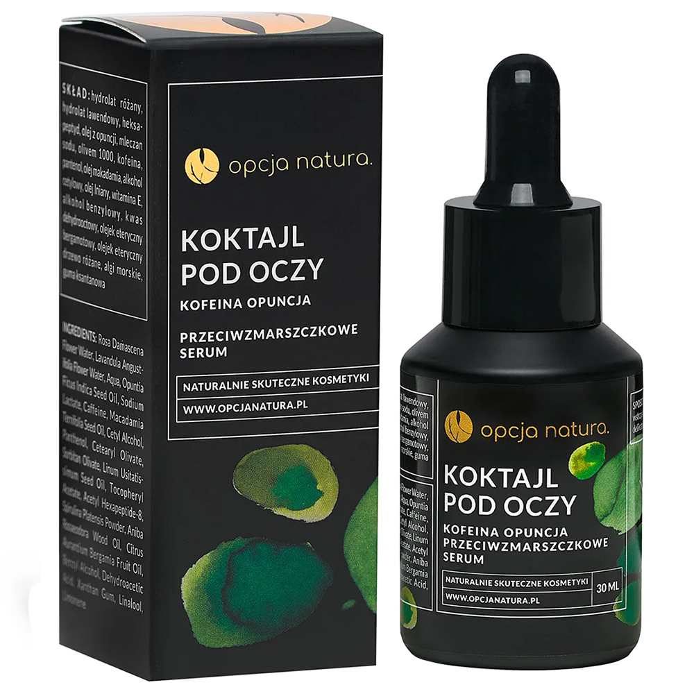 Nieznana Opcja Natura Koktajl pod oczy, serum przeciwzmarszczkowe, kofeina i opuncja, 30 ml