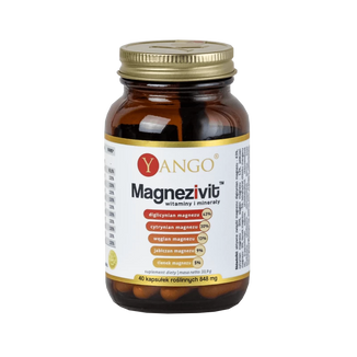 Yango Magnezivit Witaminy i Minerały, 40 kapsułek roślinnych KRÓTKA DATA Yango Magnezivit Witaminy i Minerały, 40 kapsułek roślinnych KRÓTKA DATA - zdjęcie produktu