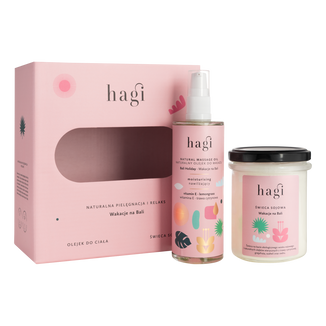 Zestaw Hagi Wakacje na Bali, olejek do ciała, 100 ml + świeca sojowa, 215 ml - zdjęcie produktu