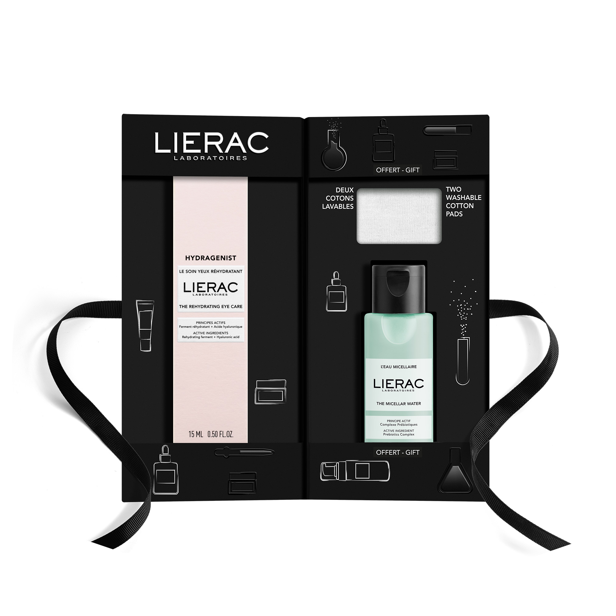 Lierac Set Lierac Hydragenist, Augencreme, 15 ml + Mizellenwasser, 50 ml + Wattepads, 2 Stück in als Geschenk — Inhaltsstoffe und Bewertung