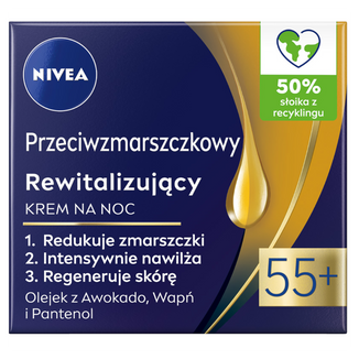 Nivea, krem przeciwzmarszczkowy rewitalizujący 55+, na noc, 50 ml - zdjęcie produktu