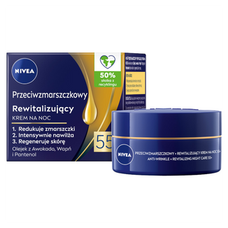 Nivea, krem przeciwzmarszczkowy rewitalizujący 55+, na noc, 50 ml - zdjęcie produktu