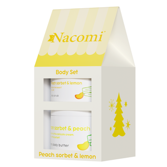 Zestaw Nacomi Peach Sorbet & Lemon, kremowe masło do ciała, 100 ml + piankowy peeling do ciała, 200 ml - zdjęcie produktu