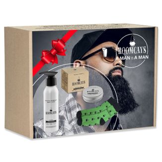 Zestaw Roomcays NO. 12, szampon do brody, 120 ml + modelujący wosk do wąsów, 30 ml + skarpetki, 1 sztuka - zdjęcie produktu
