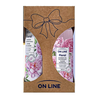 Zestaw On Line Floral Peony & Rose, żel pod prysznic, 500 ml + balsam, 250 ml - zdjęcie produktu