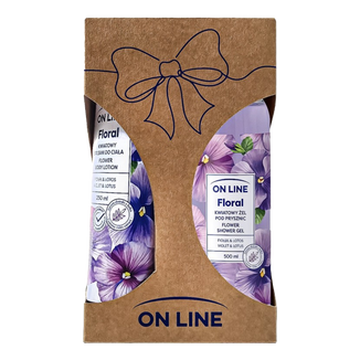 Zestaw On Line Floral Violet & Lotus, żel pod prysznic, 500 ml + balsam, 250 ml - zdjęcie produktu