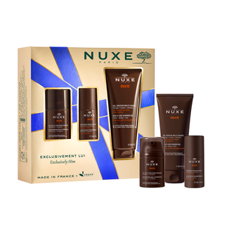 Zestaw Nuxe Men, wielofunkcyjny żel nawilżający do twarzy, 50 ml + dezodorant roll-on, 50 ml +  żel pod prysznic, 200 ml - zdjęcie produktu