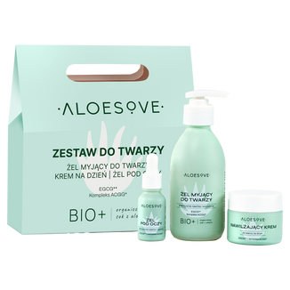 Aloesove Zestaw do twarzy, żel myjący, 190 ml + krem na dzień, 50 ml + żel pod oczy, 15 ml USZKODZONE OPAKOWANIE - zdjęcie produktu