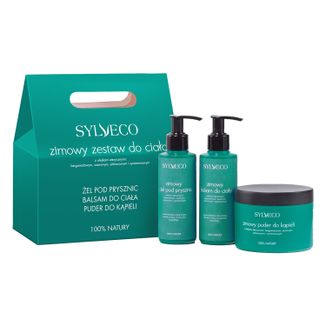Sylveco Zimowy zestaw do ciała, żel pod prysznic, 150 ml + balsam do ciała, 150 ml + puder do kąpieli, 150 g KRÓTKA DATA - zdjęcie produktu