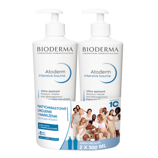Zestaw Bioderma Atoderm Intensive Baume, kojący balsam emolientowy, skóra sucha i atopowa, od urodzenia, 2 x 500 ml - zdjęcie produktu